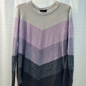 Fortune + Ivy: LG ombre grey, purple, dk grey sweater
